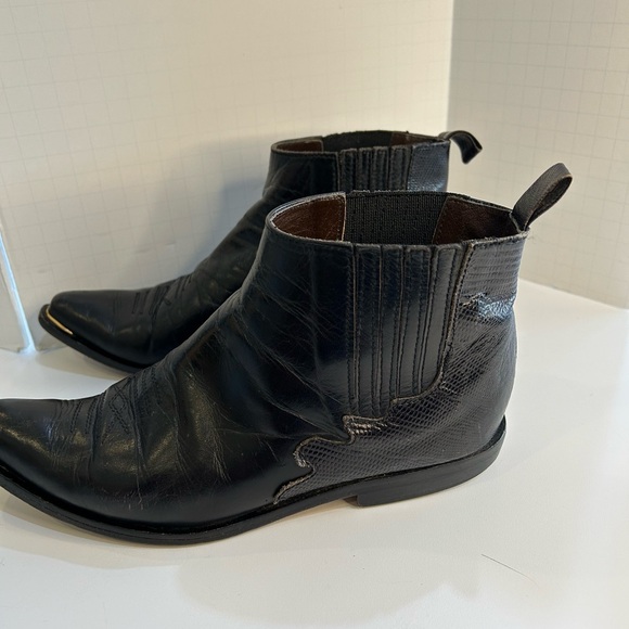 Vintage Guess by Georges Marciano Ankle Boots Black Leather Size 5 1/2B - Picture 3 of 8